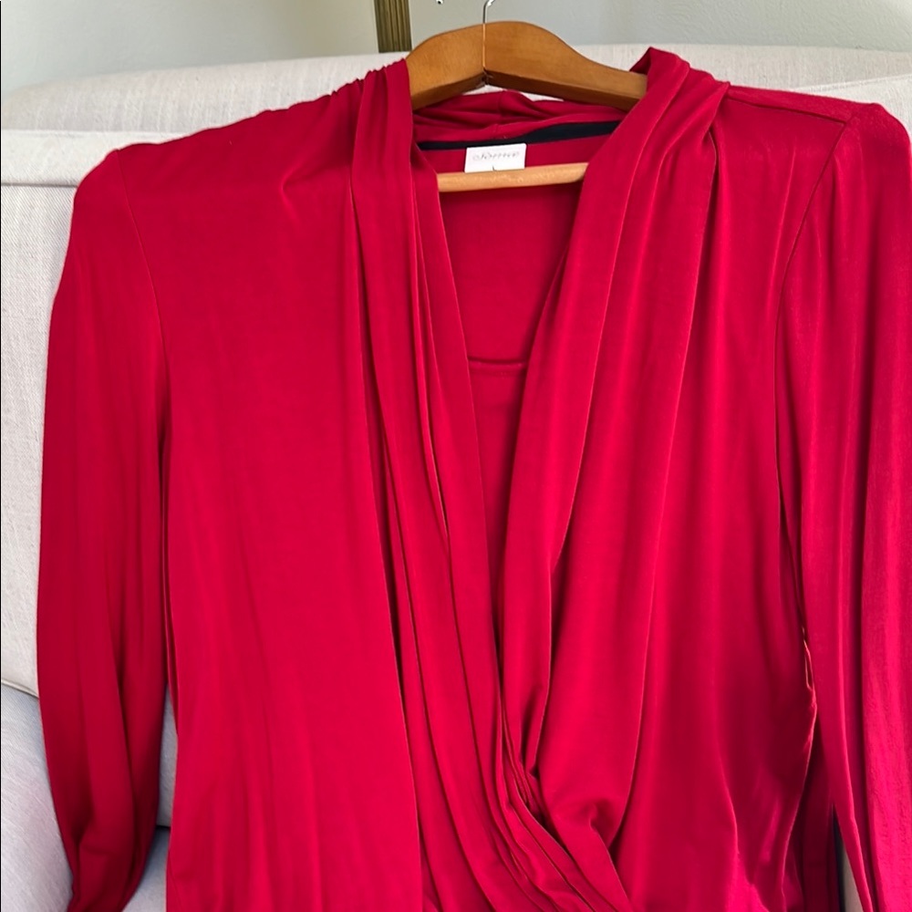 Soma Red Asymmetrical Wrap Blouse - Picture 4 of 5